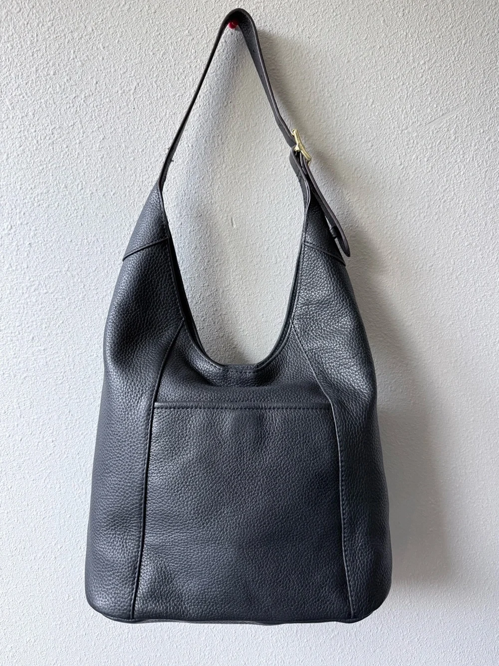 Aimee Kestenberg Doral Hobo Black Pebbled Leather with Gold Zippers